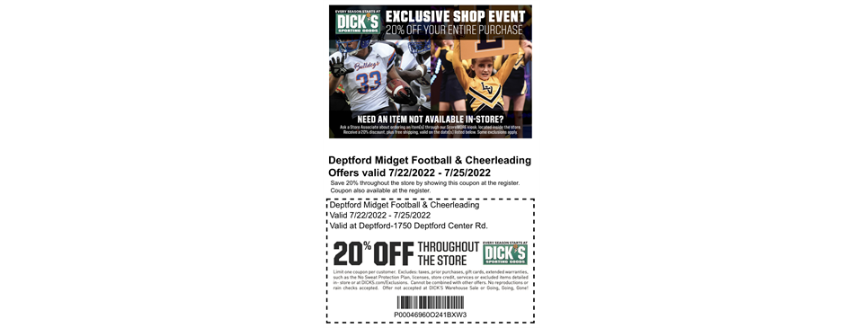 Dicks Sporting Goods Exclusive Offer July 22nd-25th